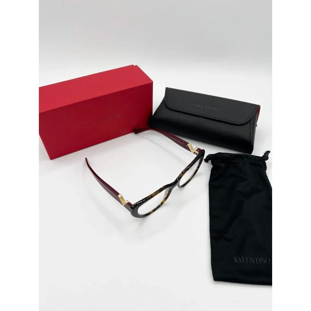 Valentino Women's Eyeglasses VA3037 5002 Full Rim Cat Eye Rockstud Havana 54mm P - Picture 3 of 14